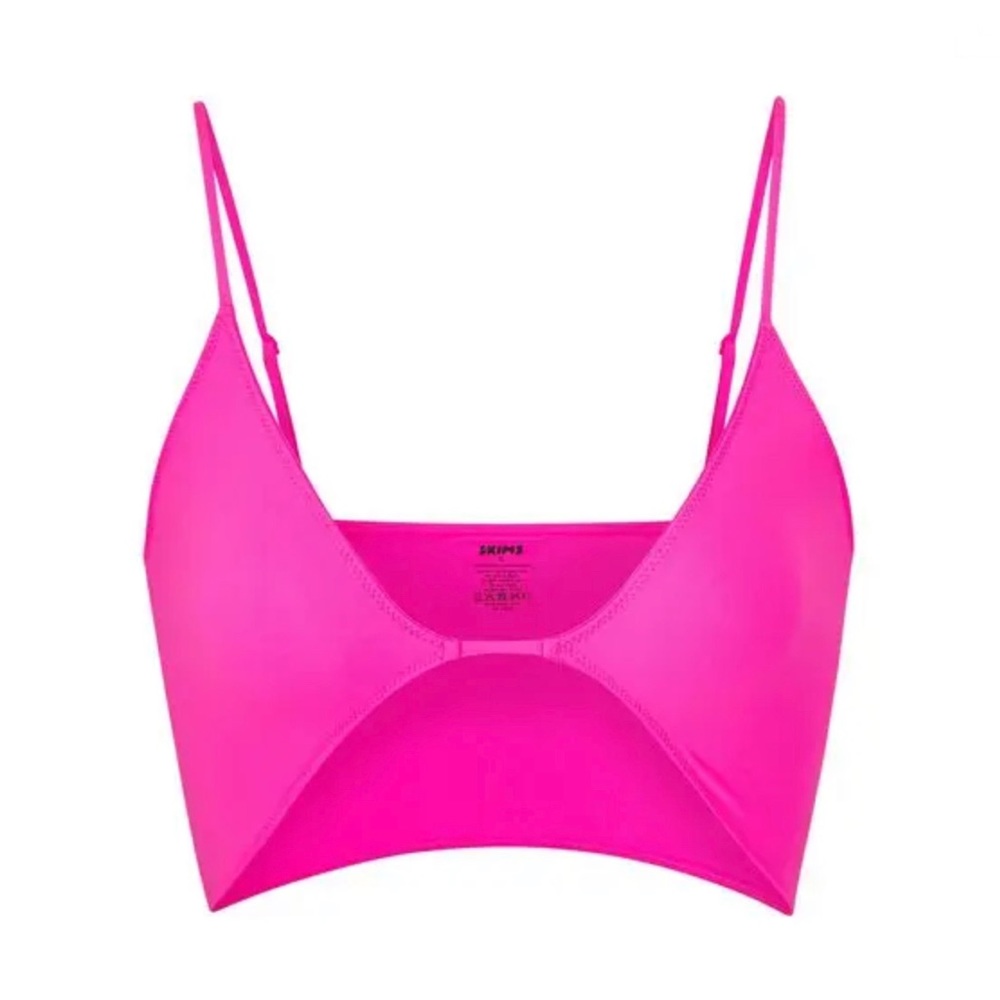 SKIMS Micro Cording V Micro Top Hot Pink Bralette, Size 2XL, NEW Without Tags